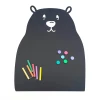 Chalkboard magnetic board for kids in bear shape with eyes, ears, and space for crayons.
