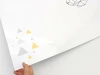 Magnetic dry-erase board cat 458 - Features gray and yellow triangles and outlines on a white background.