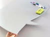 Dry-erase magnetic wall board in speech bubble shape with cutout design.