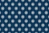 Ornament 099 Wallpaper - Graphic pattern with white flowers on a navy background in a regular layout.