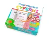 Magnetic numbers set of 100 pieces - Graphic design featuring a girl by a fridge with colorful numbers.