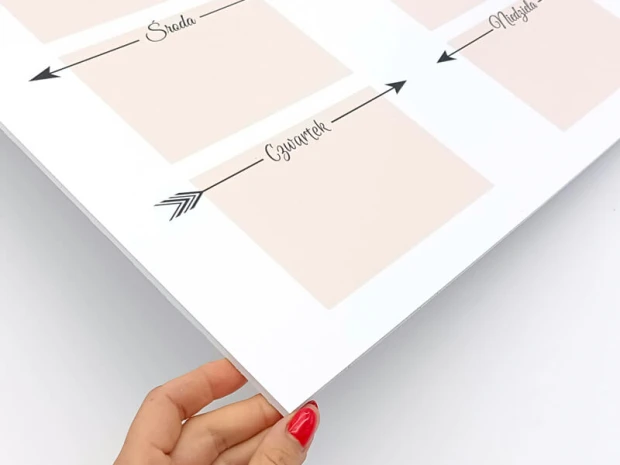 Weekly planner whiteboard 406 - Graphic design with simple rectangles, text, and arrows.