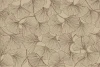 Vintage Floral Wallpaper 0111 - Graphic design featuring ginkgo leaves in brown shades on a light background.