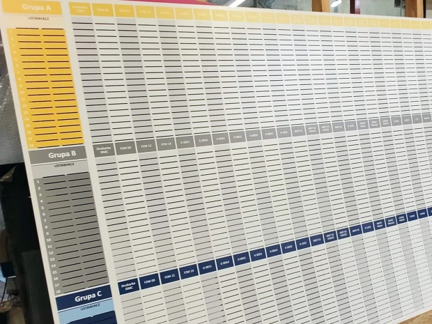 T-Card board size 300x150cm (3mm dibond with milled holes and UV print) - Design
