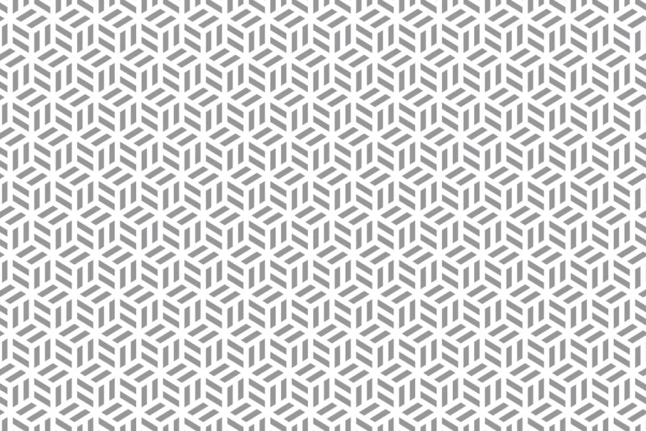 Geometric pattern wallpaper for the living room. Gray, repeating hexagonal shapes create a stylish look.