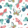 Pastel Butterfly Wallpaper 0142 - Graphic design featuring butterflies in pink, blue, and green hues.