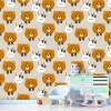 Children\'s wallpaper Bears, Bunnies 0186 - Graphic design with light background featuring bear and bunny illustrations.
