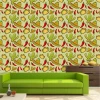 Kitchen wallpaper with peppers and cacti 0215 - Graphic design featuring various shapes of cacti and peppers.