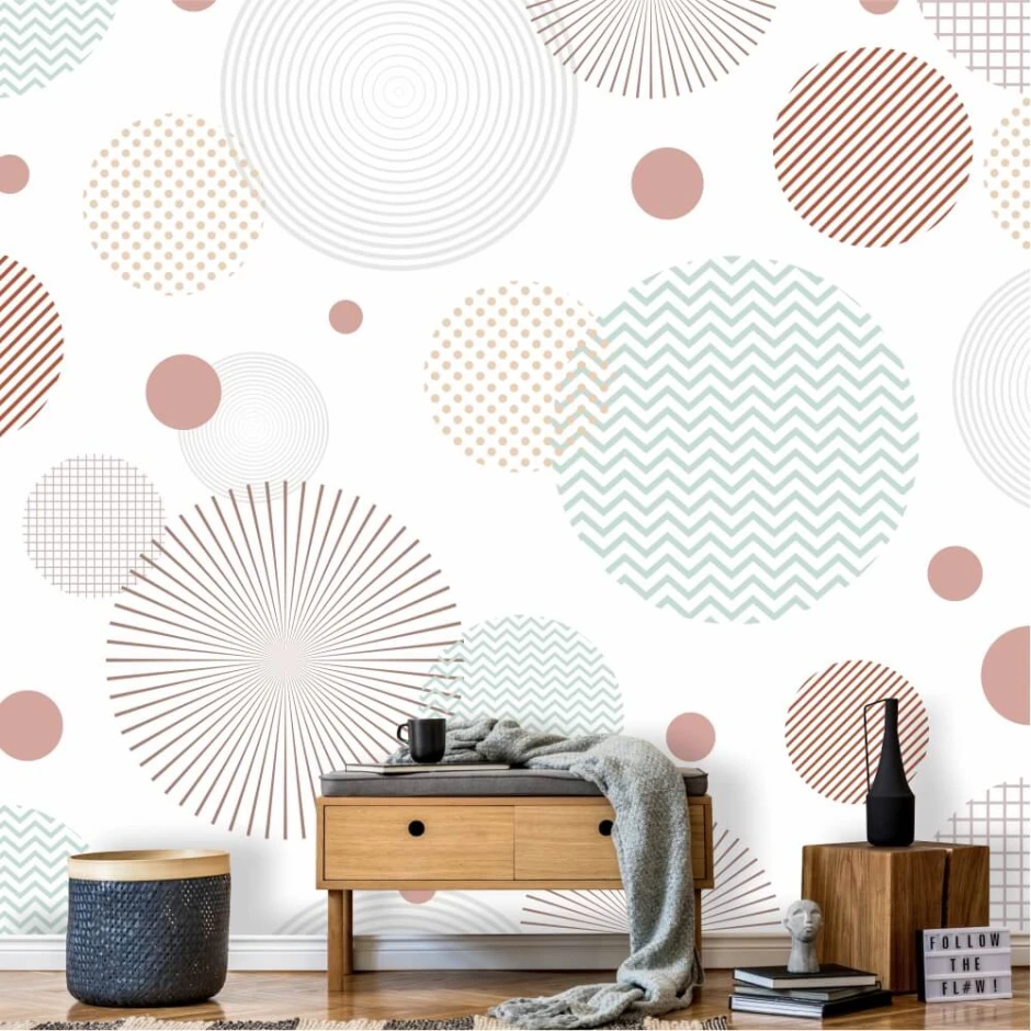 Pastel decor wallpaper 0208 - Modern interior design with light-colored walls and furniture.