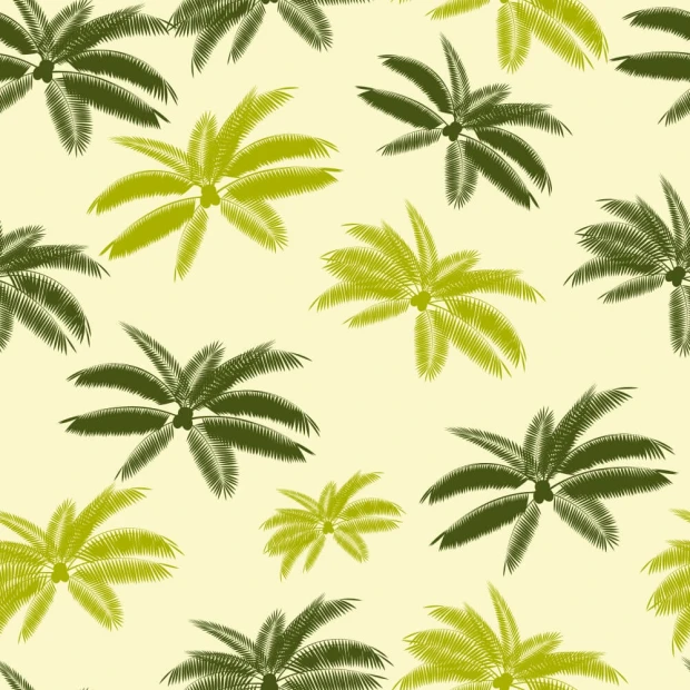 Palm Wallpaper 0216 - Graphic design featuring green palms on a light background in various shapes.