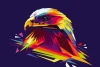 Eagle Wallpaper - pop-art graphic 0200 - A stylized eagle design in vibrant colors and geometric shapes.