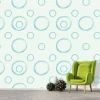 Wallpaper Drawn Circles 0213 - Graphic pattern with blue circles on a light background in various sizes and shapes.