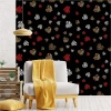 Heart Wallpaper 0226 - Living room decor. Black wall with hearts in various colors.