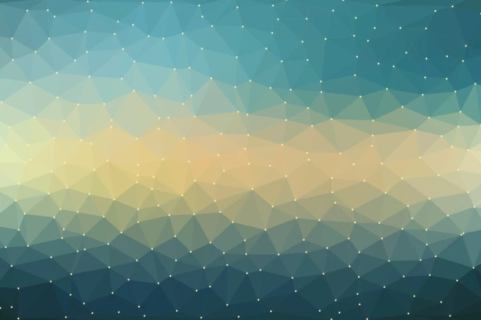 3D Triangle Wallpaper 0246 - Graphic pattern with triangle shapes in various shades of blue and beige.