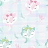 Pastel Unicorns Wallpaper 0261 - Graphic design featuring pink and green unicorns with flowers on their heads.