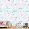 Pastel Unicorns Wallpaper 0261 - Graphic design featuring unicorns in pastel colors for children\'s rooms.
