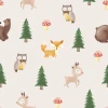 Forest Animals Wallpaper for Kids 0259 - Graphic design featuring forest animal illustrations on a light background.