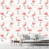 Flamingo Wallpaper 0231 - Living room setup with light-colored walls and muted furniture.