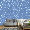 Water Droplets Wallpaper 0255 - Living room decor with blue walls and white dots.