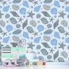 Children\'s wallpaper Shells 0254 - Decorated in a kids\' room with light-colored walls and pastel furniture.