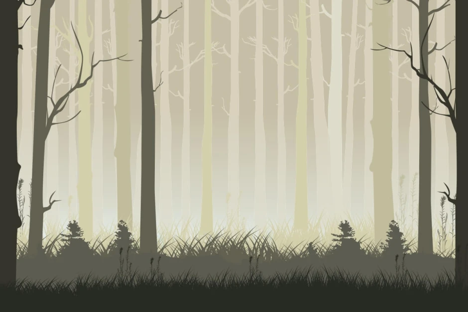 Forest Wallpaper 0245 - Graphic design featuring tall trees and a subtle background.