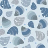 Ocean Shells Wallpaper 0256 - Graphic pattern featuring shell shapes in shades of blue and gray.