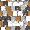 Children\'s room wallpaper Bears 0294 - Graphic design with colorful bear illustrations in white, brown, and gray.