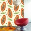 Papaya kitchen wallpaper, melon 0333 - Modern kitchen design with light walls and wooden flooring.