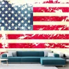 North American Flag Wallpaper 0346 - Living room decor with light-colored walls, modern style.
