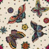 Colorful Butterflies Wall Mural 0341 - Graphic design featuring butterflies in various colors and shapes surrounded by flowers.