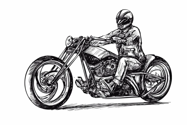 Motorcycle Rider Wallpaper 0362 - Graphic design featuring a sketch of a motorcyclist on a motorcycle.