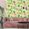 Tropical Jungle Wallpaper 0336 - Living room decor with light walls and pink furniture.