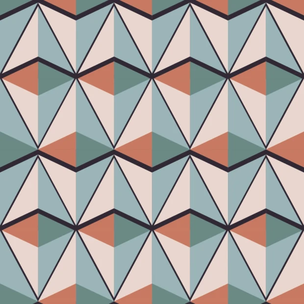 Vintage geometric pattern wallpaper 0342 - Features a graphic design of triangles in various colors.