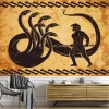 Hercules battling the Hydra wallpaper 0377 - Graphic design featuring Hercules with a sword against a brown-toned background.