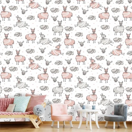 Llamas, Clouds Wallpaper For Kids 0454