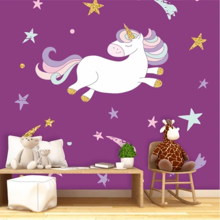 Girl'S Room Wallpaper Sleeping Unicorn 0440