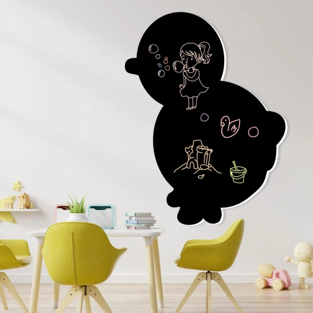 Chalkboard magnetic board for kids, Chicken 221 - Decor for a child\'s room with bright walls, modern design.