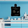 Chalkboard magnetic board for the kitchen, cutting board 046 - Kitchen decor with blue walls and light furniture.
