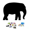Chalkboard magnetic board for kids\' room Elephant 069 - Graphic design. Elephant silhouette with colorful magnets.
