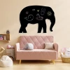 Chalkboard magnetic board for kids\' room Elephant 069 - Decor in a bright-colored room with furniture.