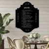 Chalkboard magnetic menu 129 - Dining room setup with light walls and natural wood furniture.