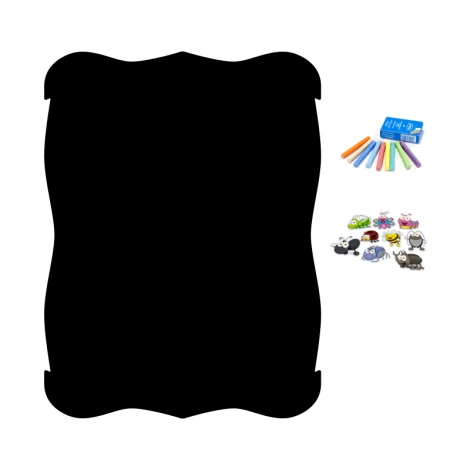 Chalkboard menu magnetic board with decorative frame, rectangular shape with rounded corners.