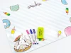 Unicorn dry-erase board for kids 525 - Features colorful ice cream on a striped background.