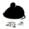 Magnetic chalkboard Mysz 400 - Mouse shape with insect elements and colorful chalks.