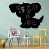 Chalkboard magnetic board for kids, Dog design - Decorated in a bright children\'s room with simple furniture.