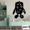 Chalkboard magnetic board for kids Robot 404 - Decor in a bright-colored children\'s room with furniture.