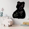 Chalkboard magnetic board for kids\' room Bear 268 - Decorated with light-colored walls and furniture.