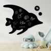 Chalkboard magnetic board for kids\' room, Fish 223 - Decorated in a bright-colored children\'s room.