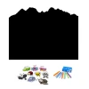 Magnetic chalkboard Mountains, Tatras 322 - Graphic design featuring mountain outlines and colorful magnets.