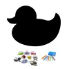 Chalkboard magnetic board Duck 207 - Duck shape in black with colorful magnets.